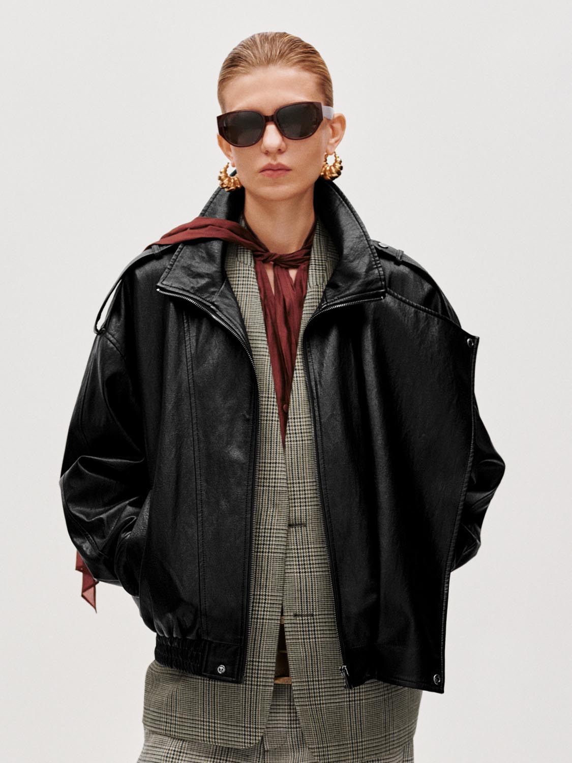 Tie Asymmetric Bomber Jackets