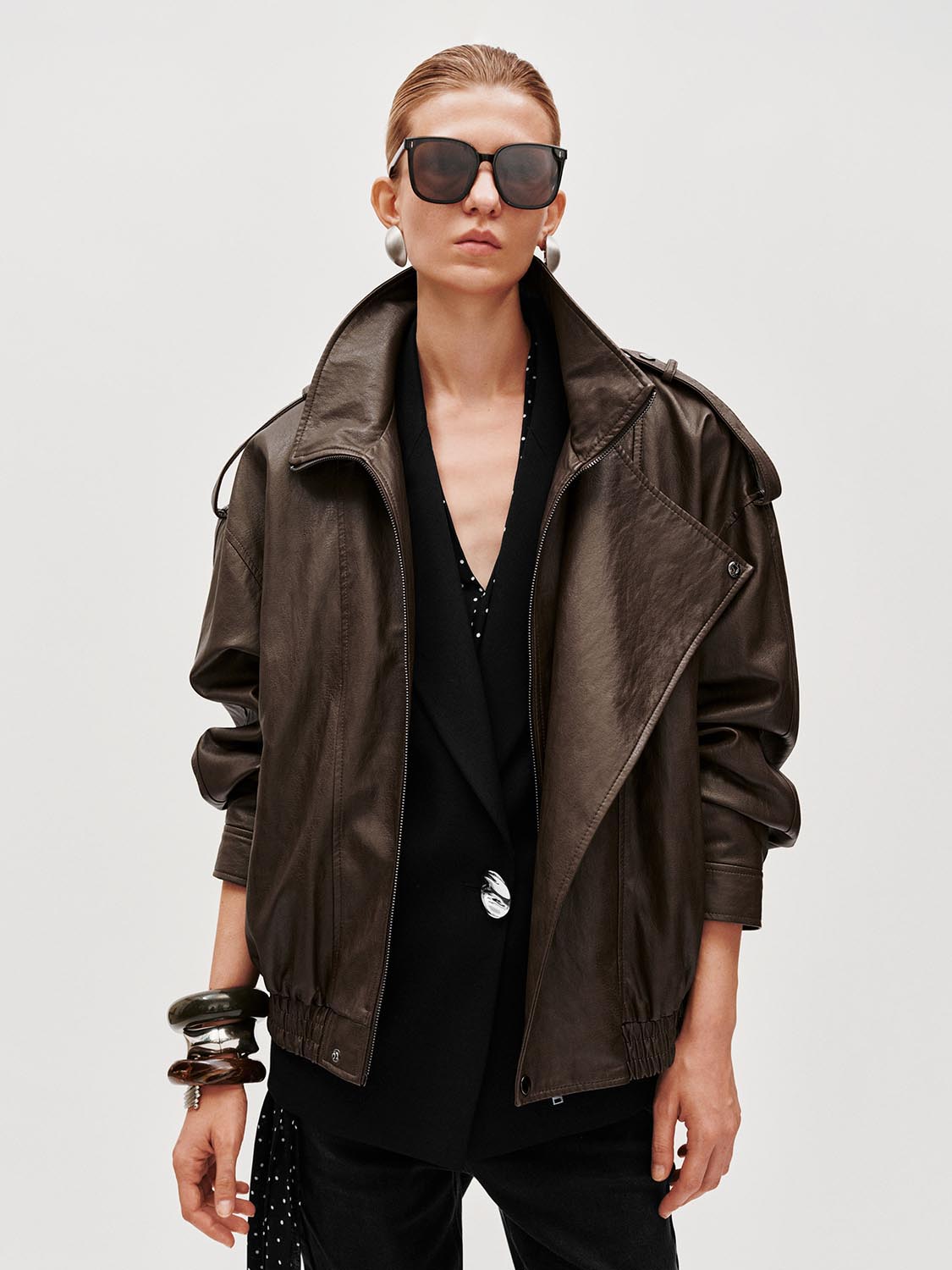Tie Asymmetric Bomber Jackets
