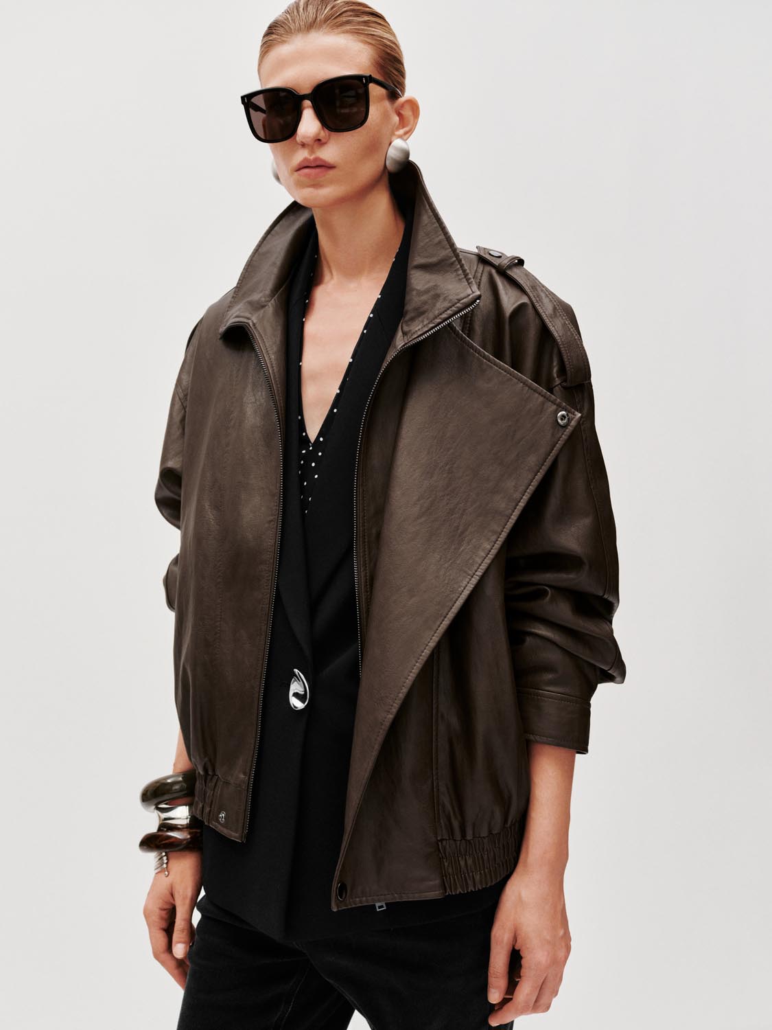 Tie Asymmetric Bomber Jackets