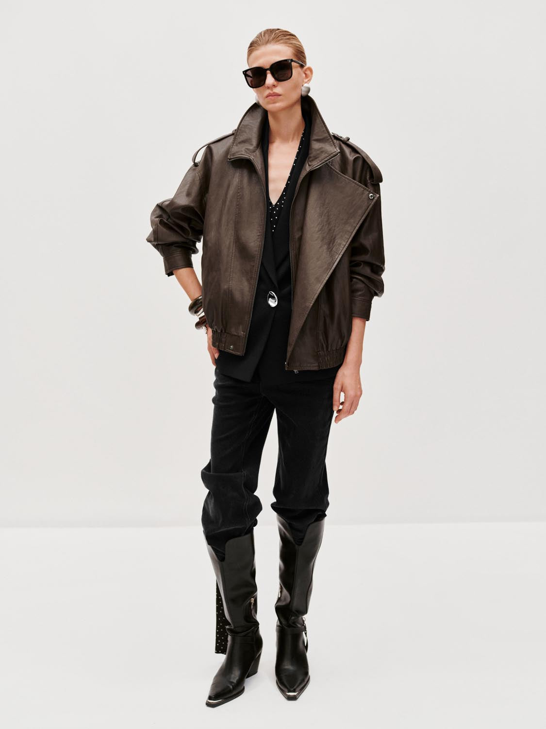 Tie Asymmetric Bomber Jackets