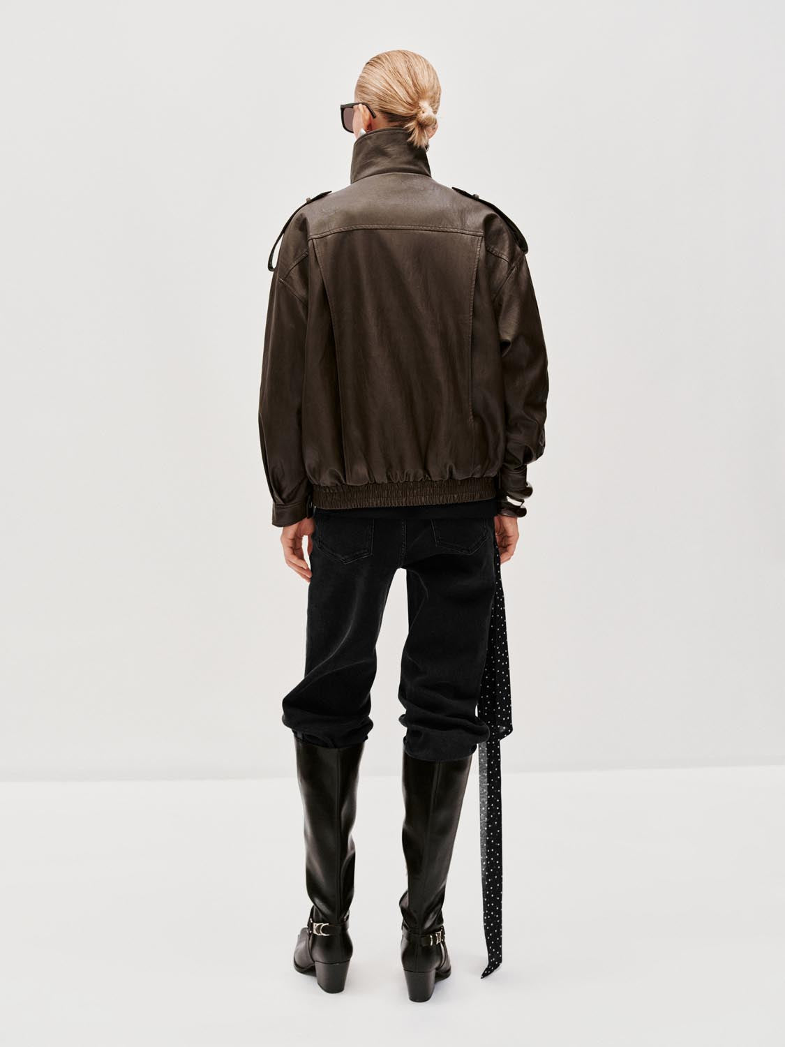 Tie Asymmetric Bomber Jackets