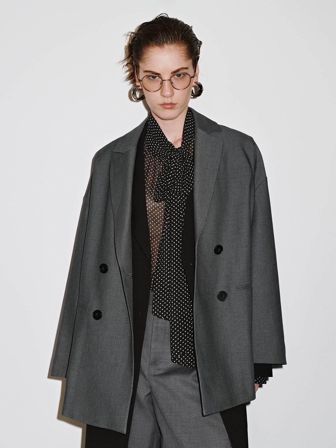 Double Breasted Notch Lapel Blazer