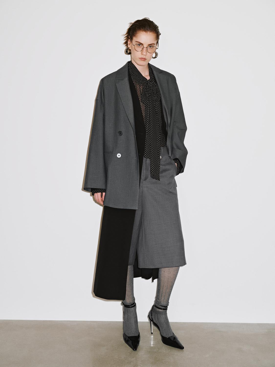 Double Breasted Notch Lapel Blazer