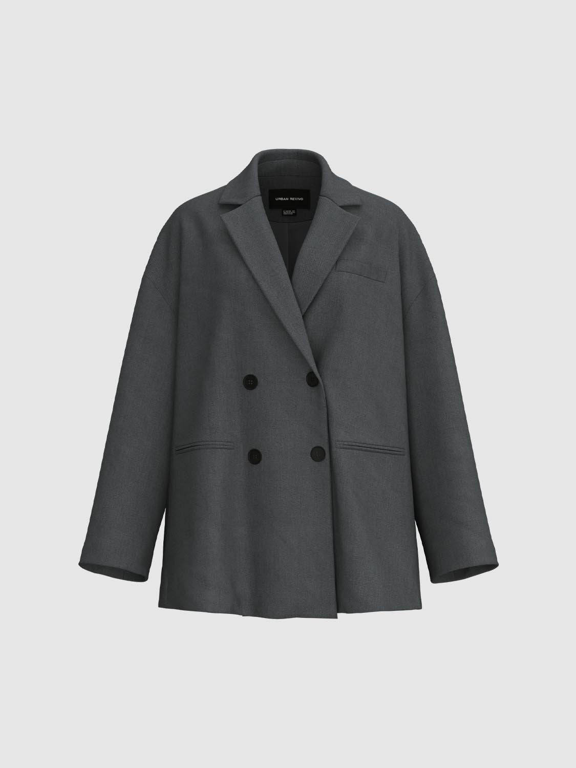 Double Breasted Notch Lapel Blazer