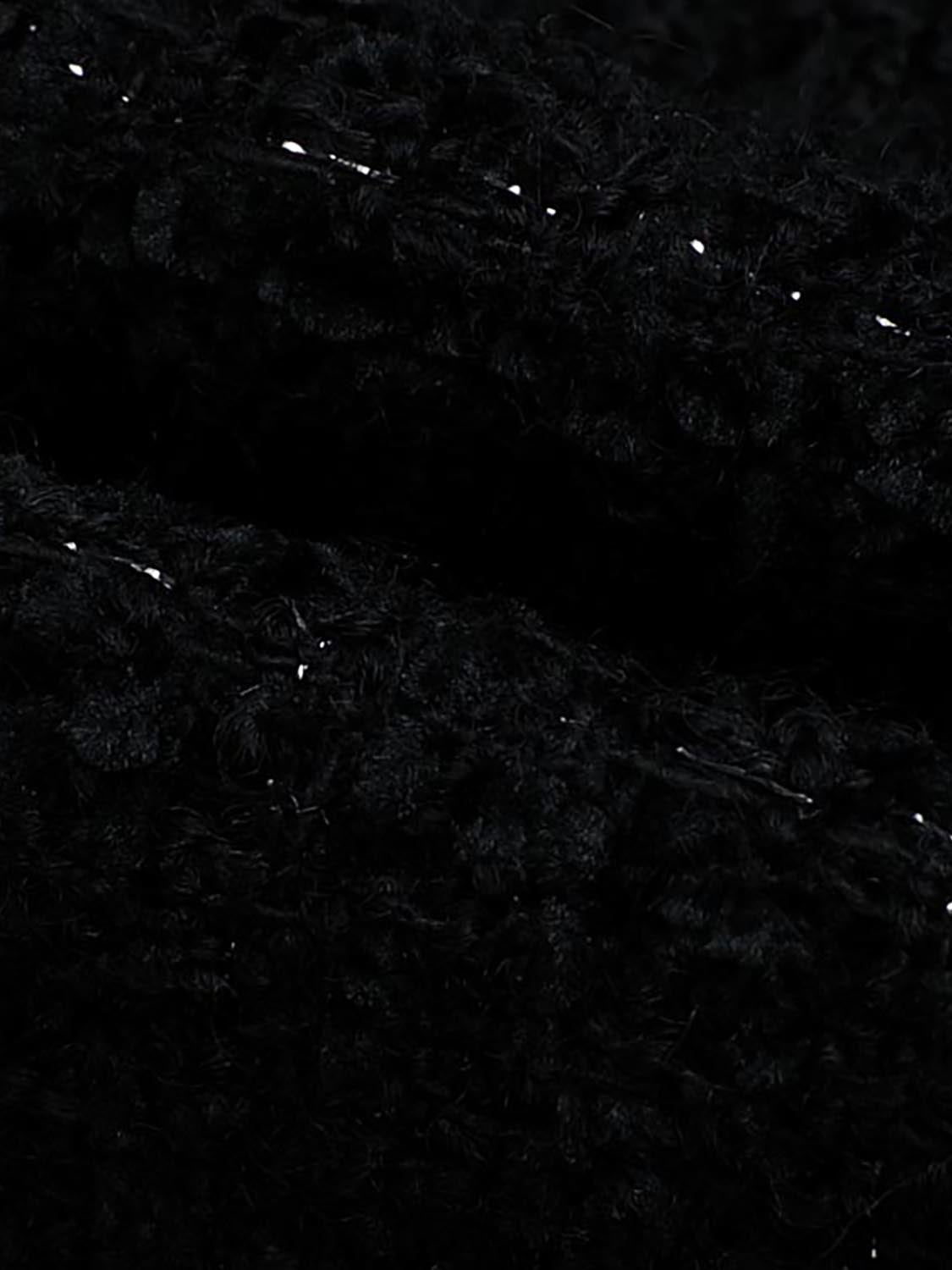 Button Up Crew Neck Tweed Jackets