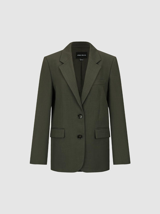 Notched Lapel Flap Pocket Single Breasted Blazer