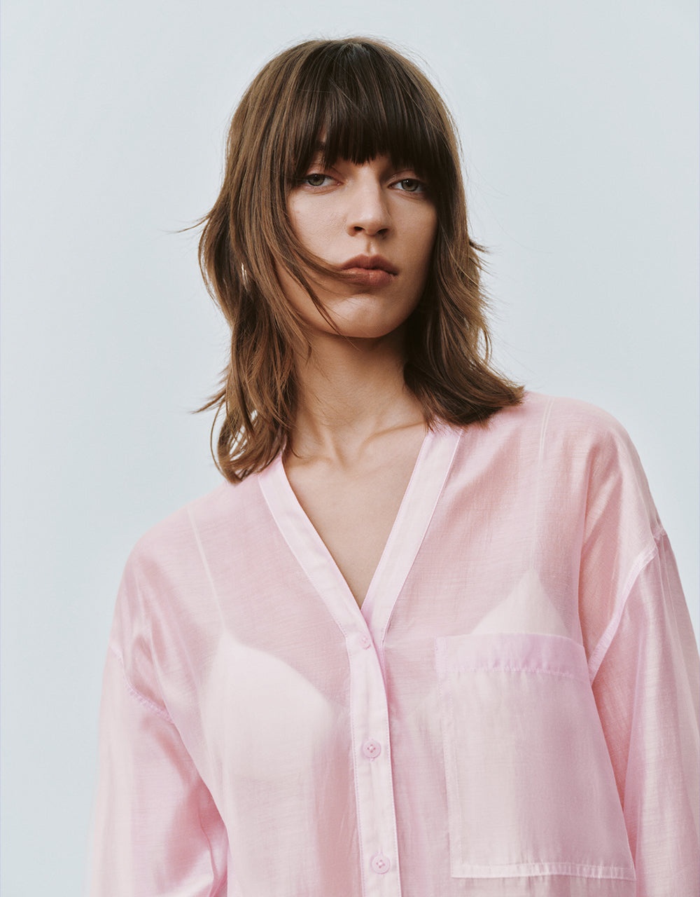 Notch Neck Oversized Shirt