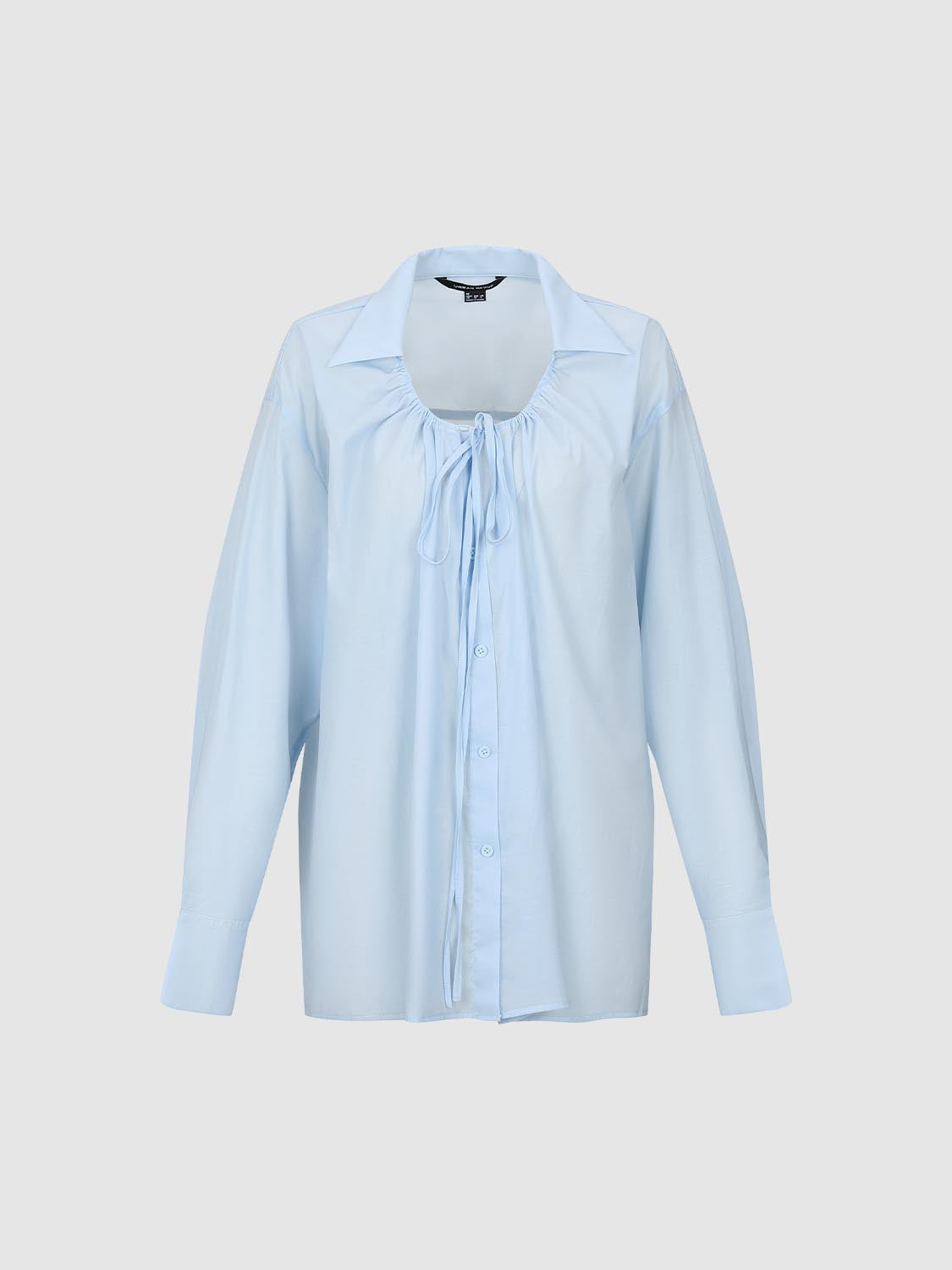 Tie Front Crew Neck Shirt