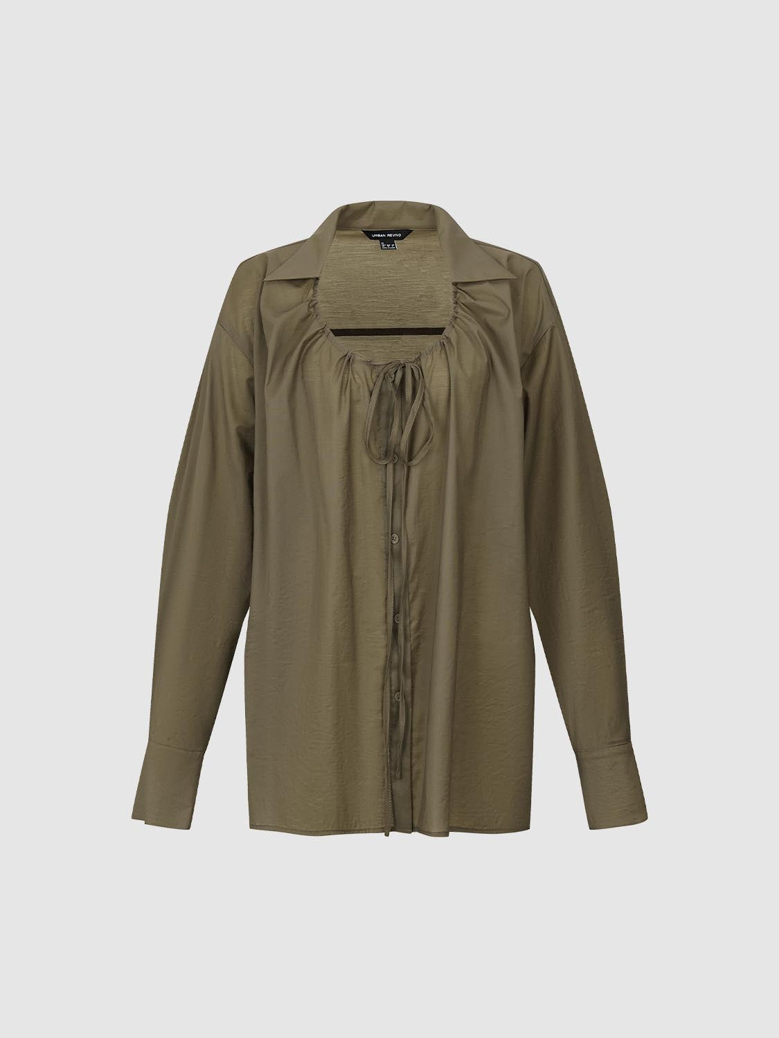 Tie Front Crew Neck Shirt