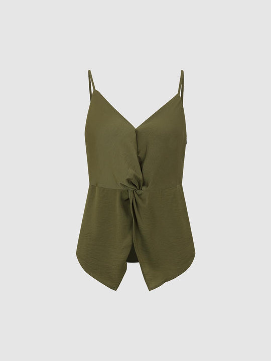 Strappy Knot Front Cami Tops