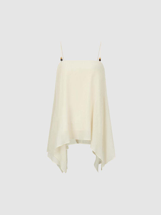 Soft Spaghetti Strap Asymmetric Hem Cami Top