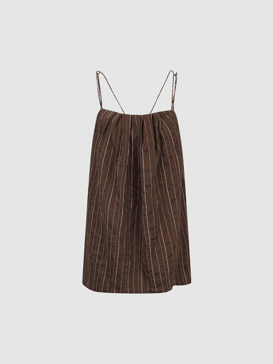 Striped Lyocell Spaghetti Strap Cami Top