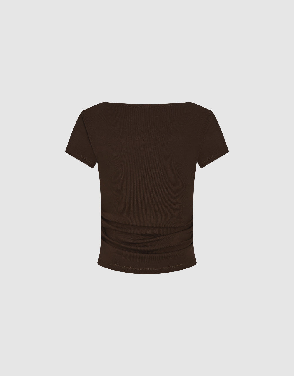 Ruched Square-cut Collar T-Shirt