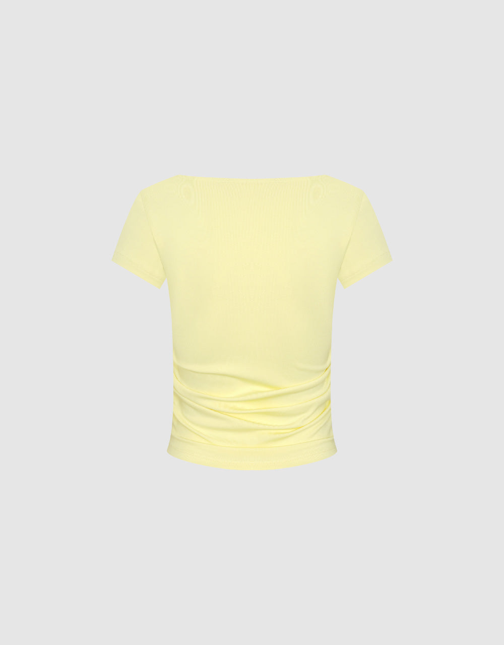 Ruched Square-cut Collar T-Shirt