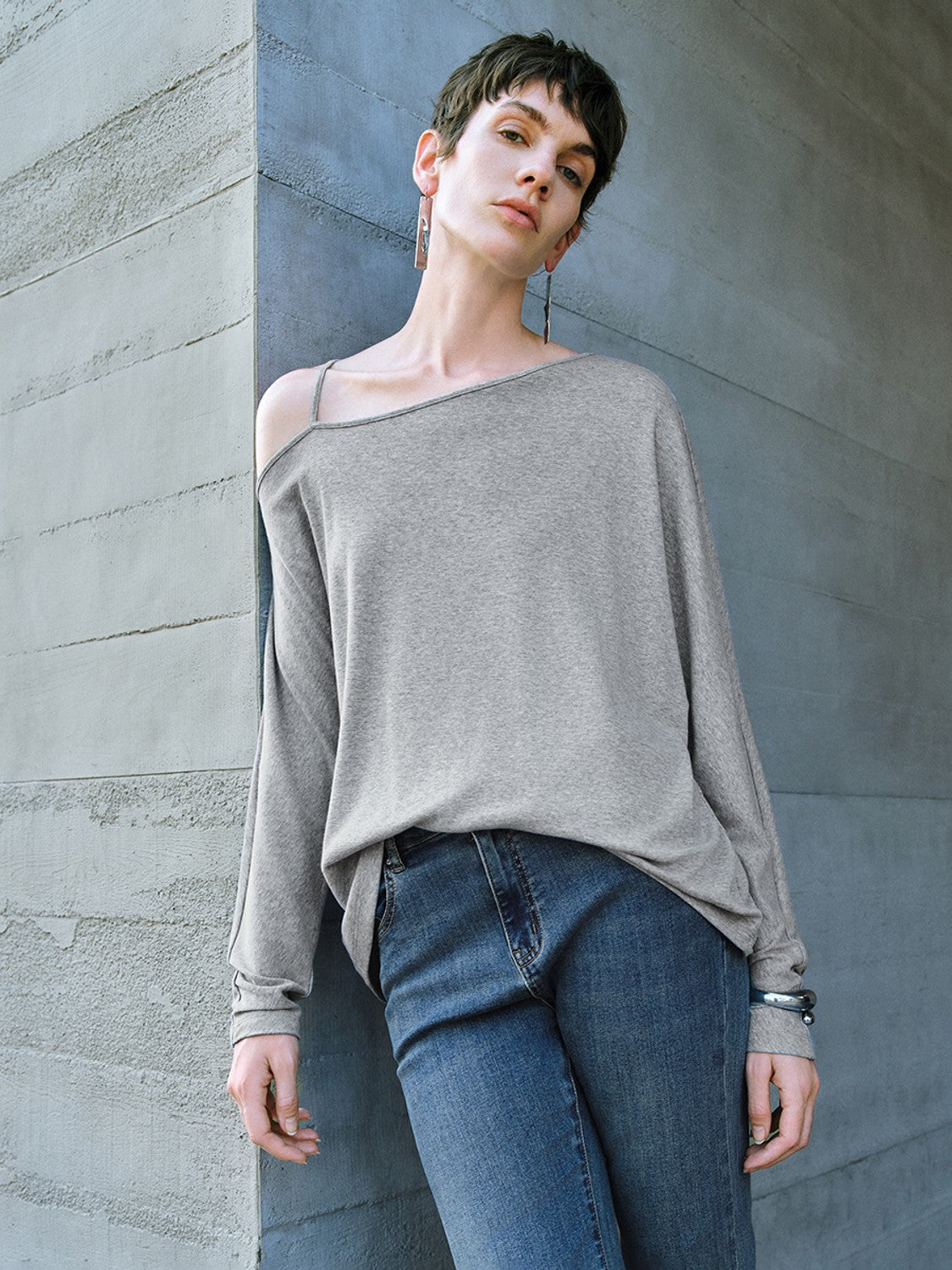 One Shoulder Skinny T-Shirt