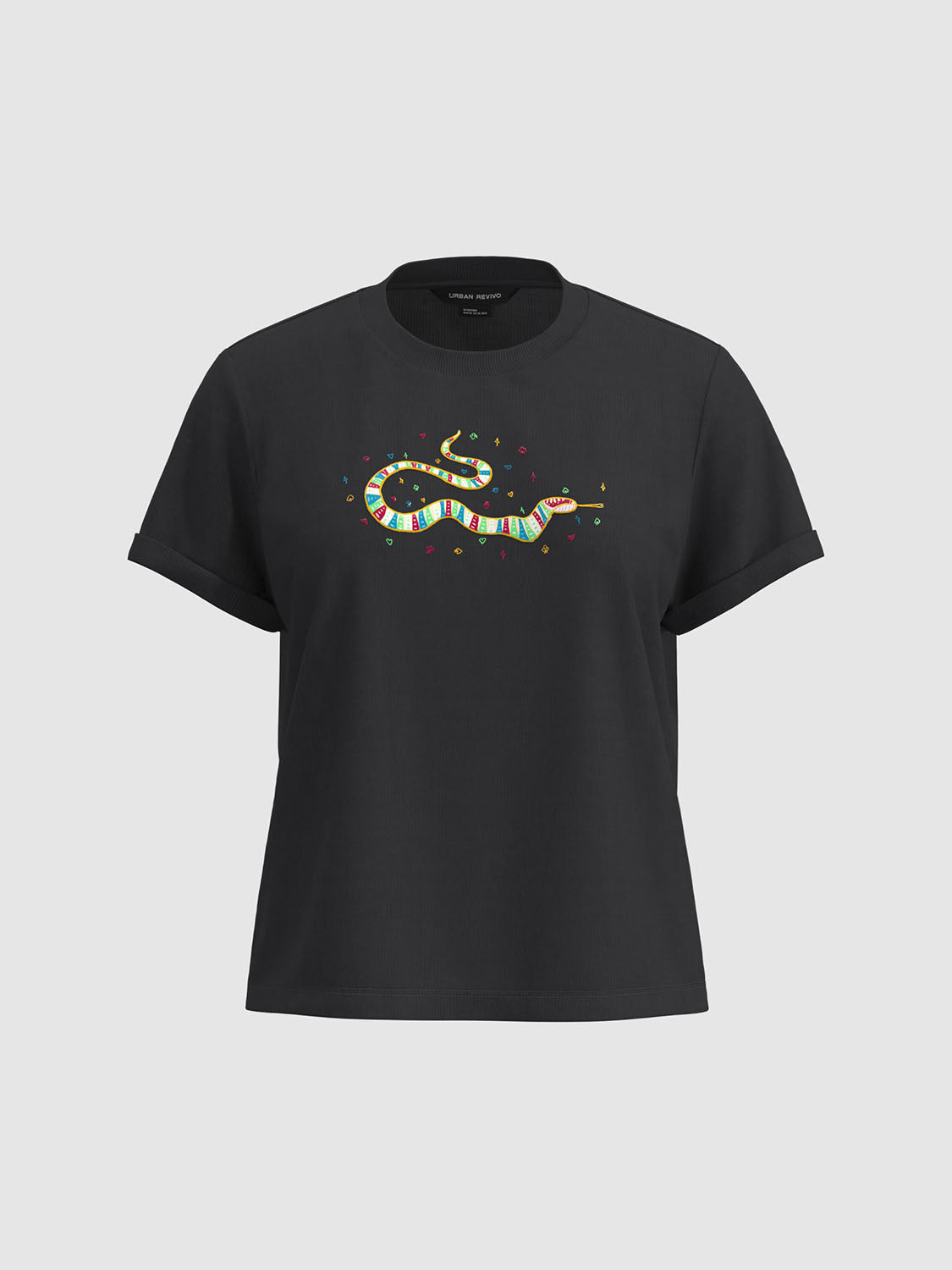 Snake Printed Short Sleeve T-Shirts