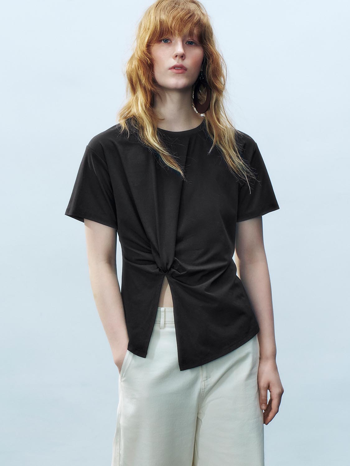 Twisted Front Short Sleeve T-Shirts