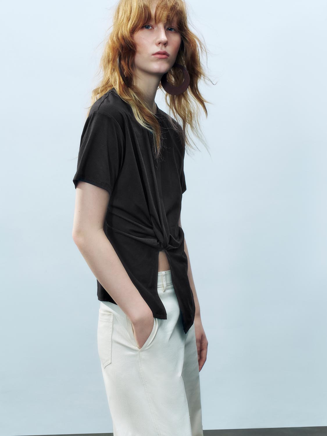 Twisted Front Short Sleeve T-Shirts