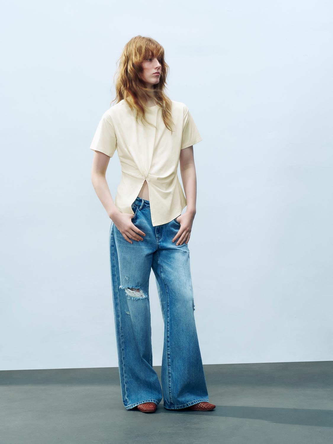 Twisted Front Short Sleeve T-Shirts