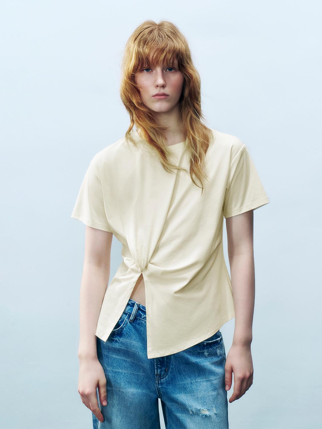 Twisted Front Short Sleeve T-Shirts