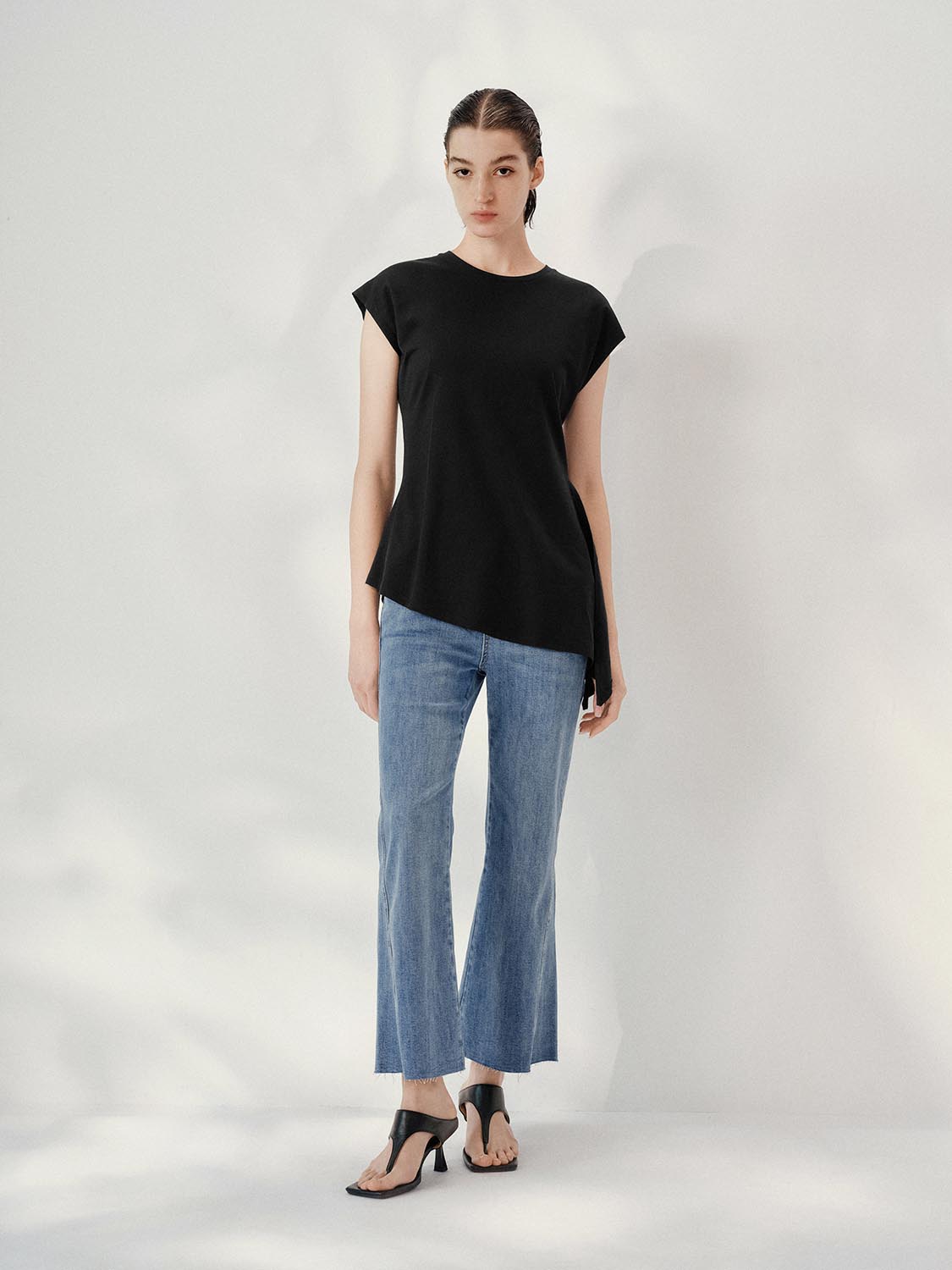 Tie Up Cap Sleeve T-Shirts