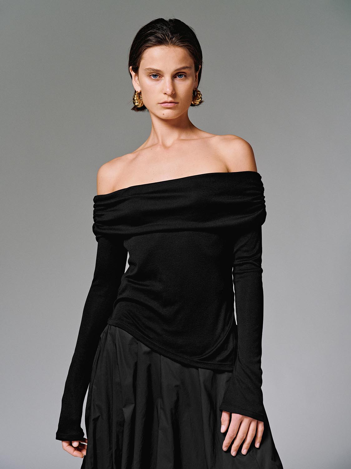 Off Shoulder Long Sleeve T-Shirts