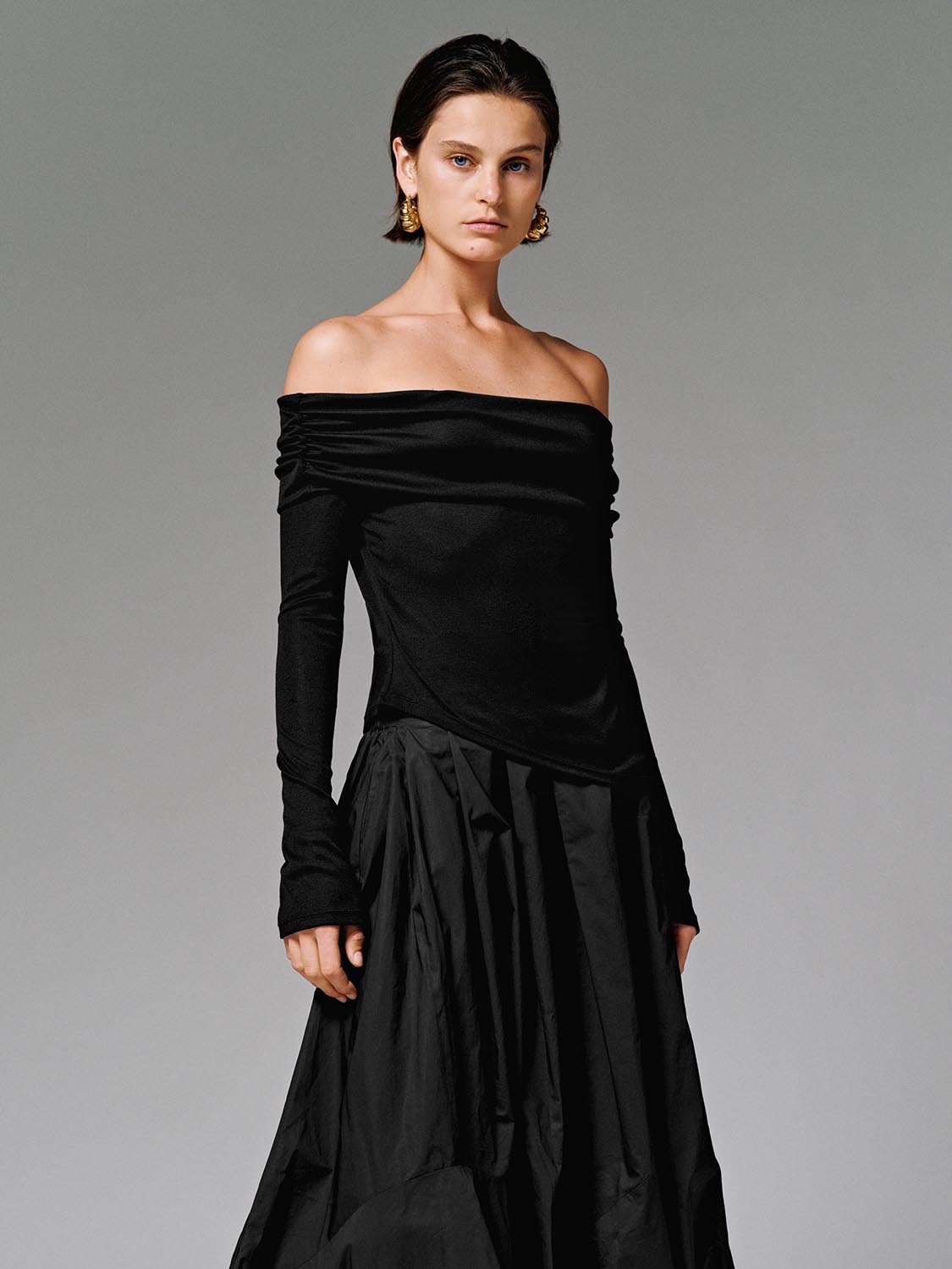 Off Shoulder Long Sleeve T-Shirts