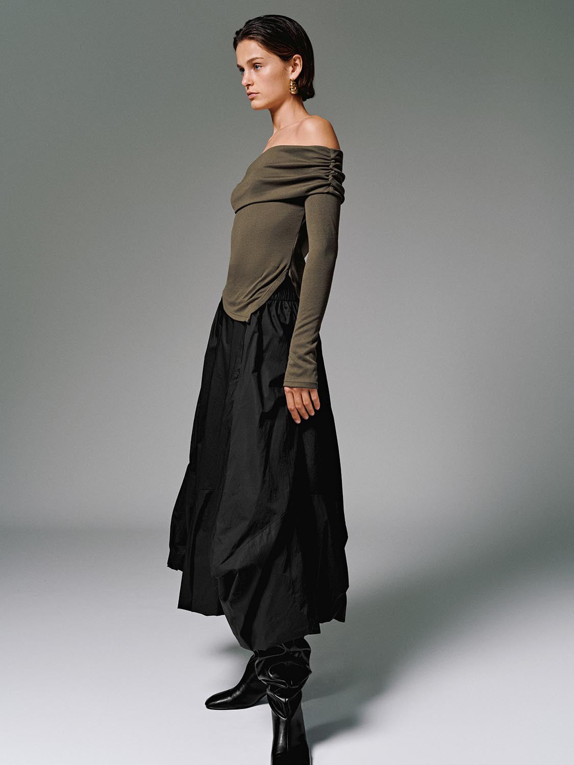 Off Shoulder Long Sleeve T-Shirts