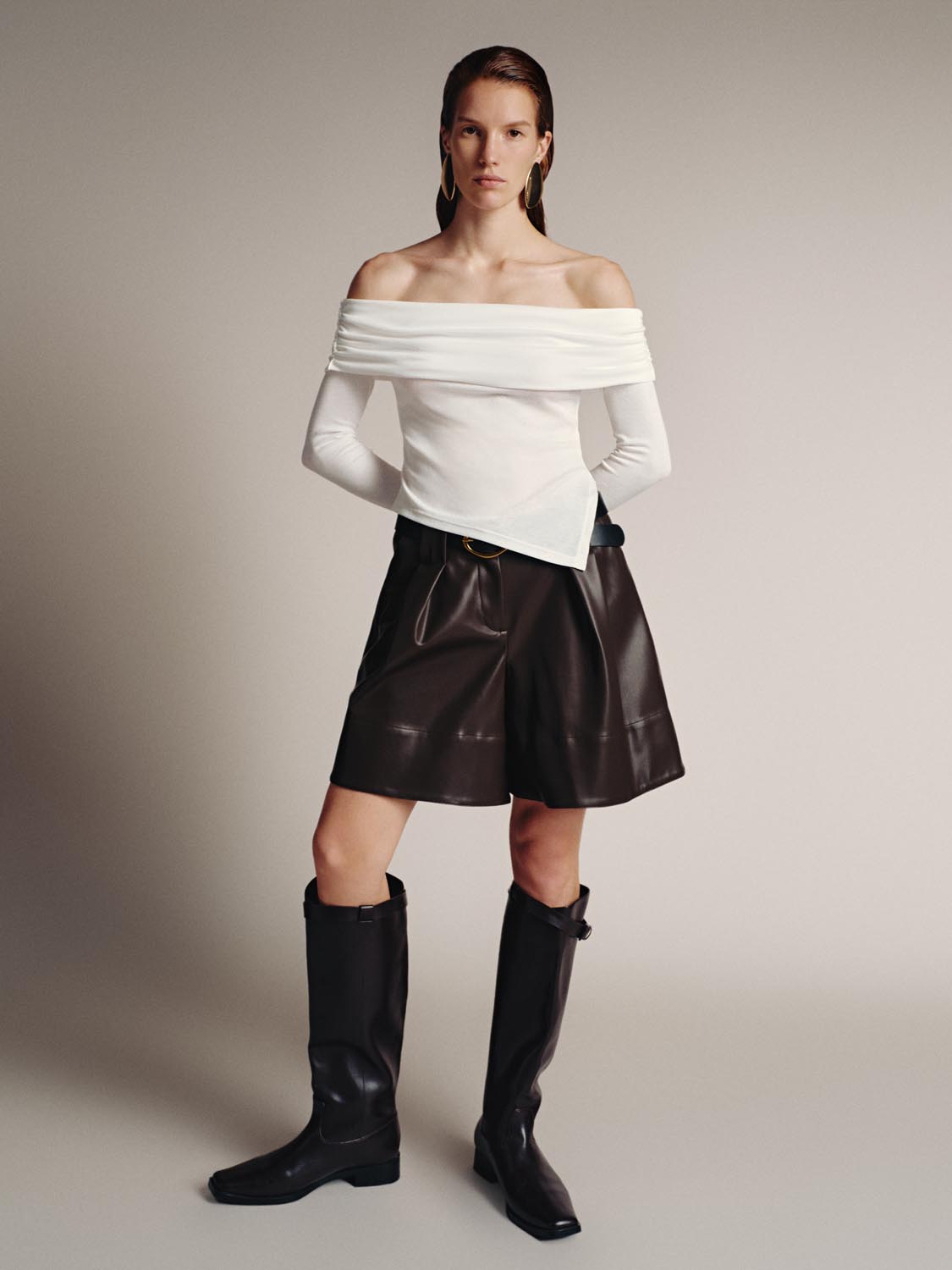 Off Shoulder Long Sleeve T-Shirts