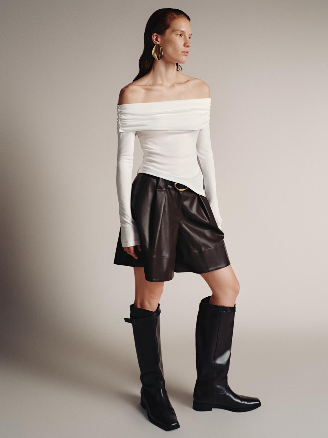 Off Shoulder Long Sleeve T-Shirts