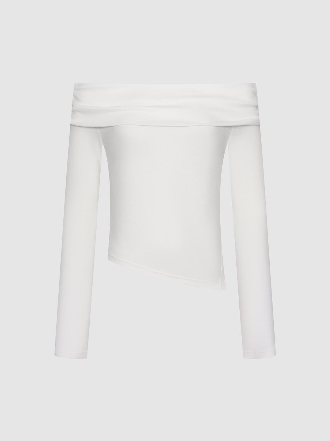 Off Shoulder Long Sleeve T-Shirts