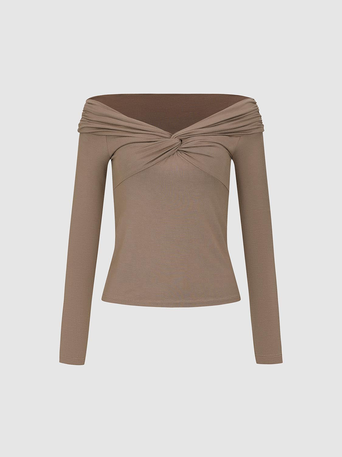 Front Knot Twist Long Sleeve T-Shirts