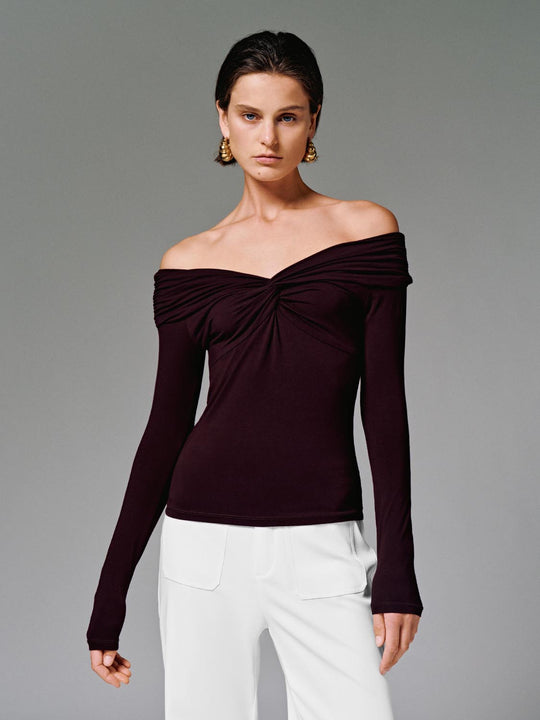 Front Knot Twist Long Sleeve T-Shirts