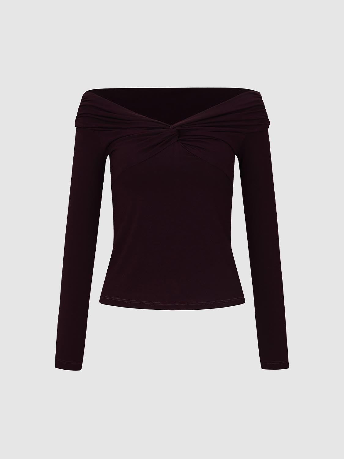 Front Knot Twist Long Sleeve T-Shirts