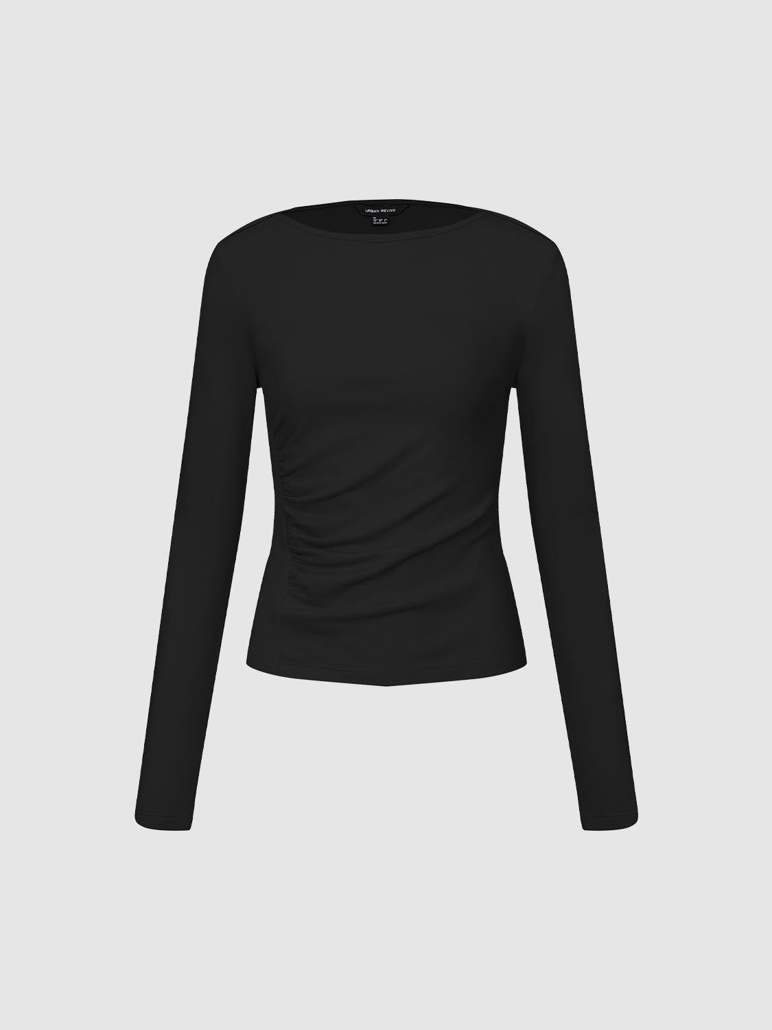 Ruched Long Flare Sleeve T-Shirts