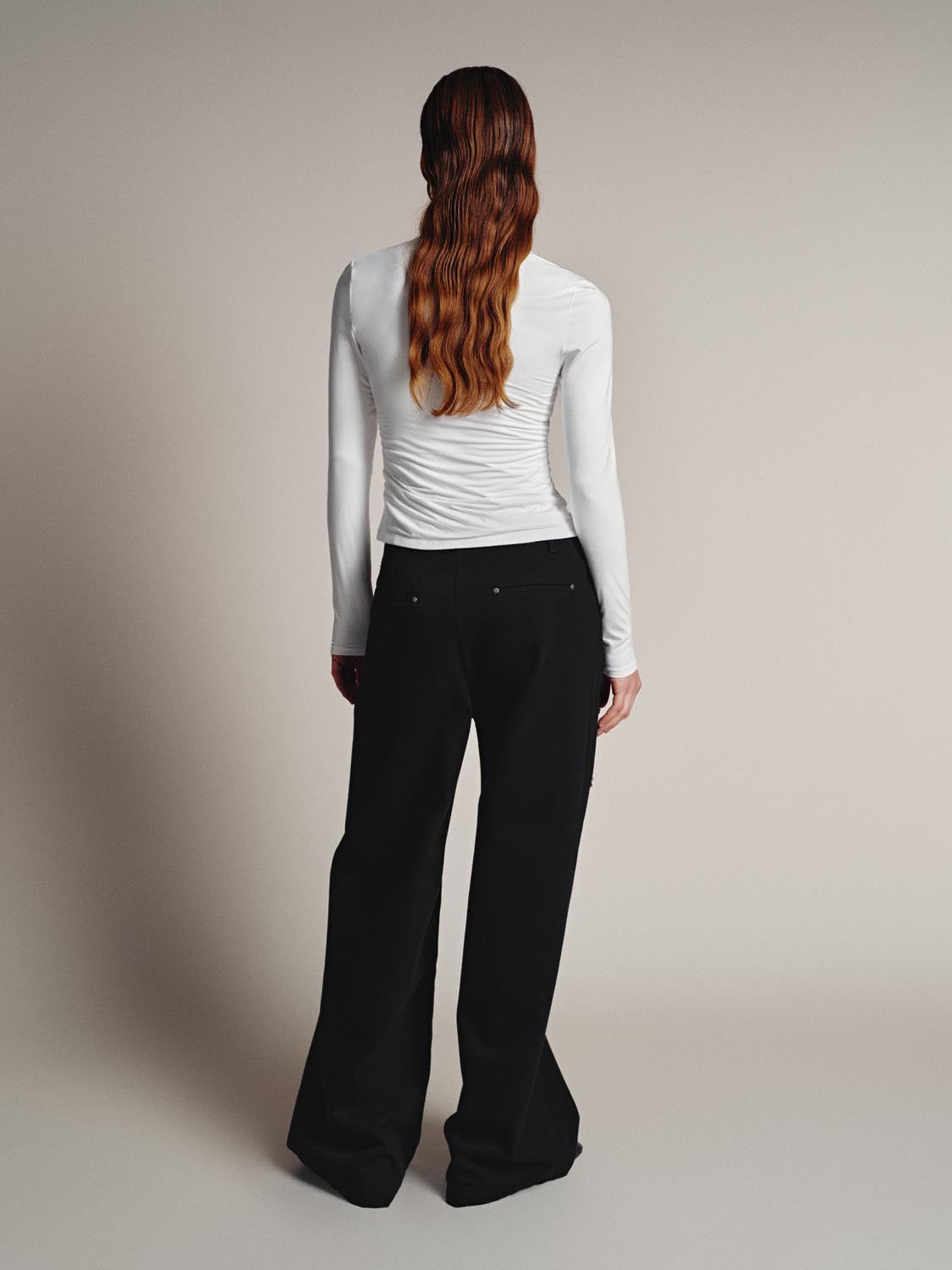 Skinny Ruched Long Sleeve T-Shirts