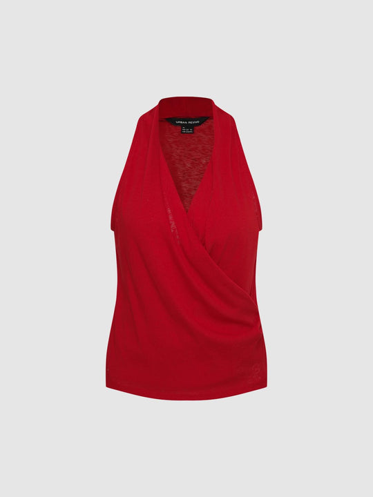Cotton Blend Wrap Top
