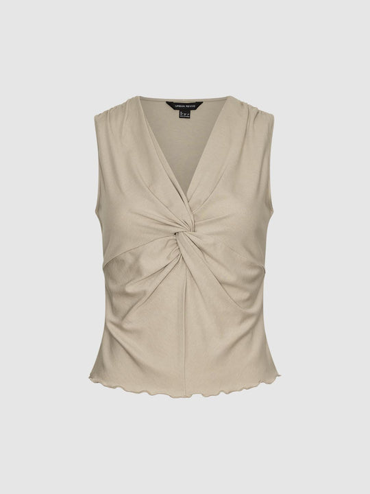 V-Neck Twist Knot Cami Top