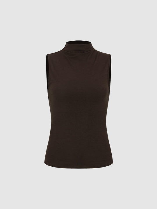 Mock Neck Sleeveless Tank Top