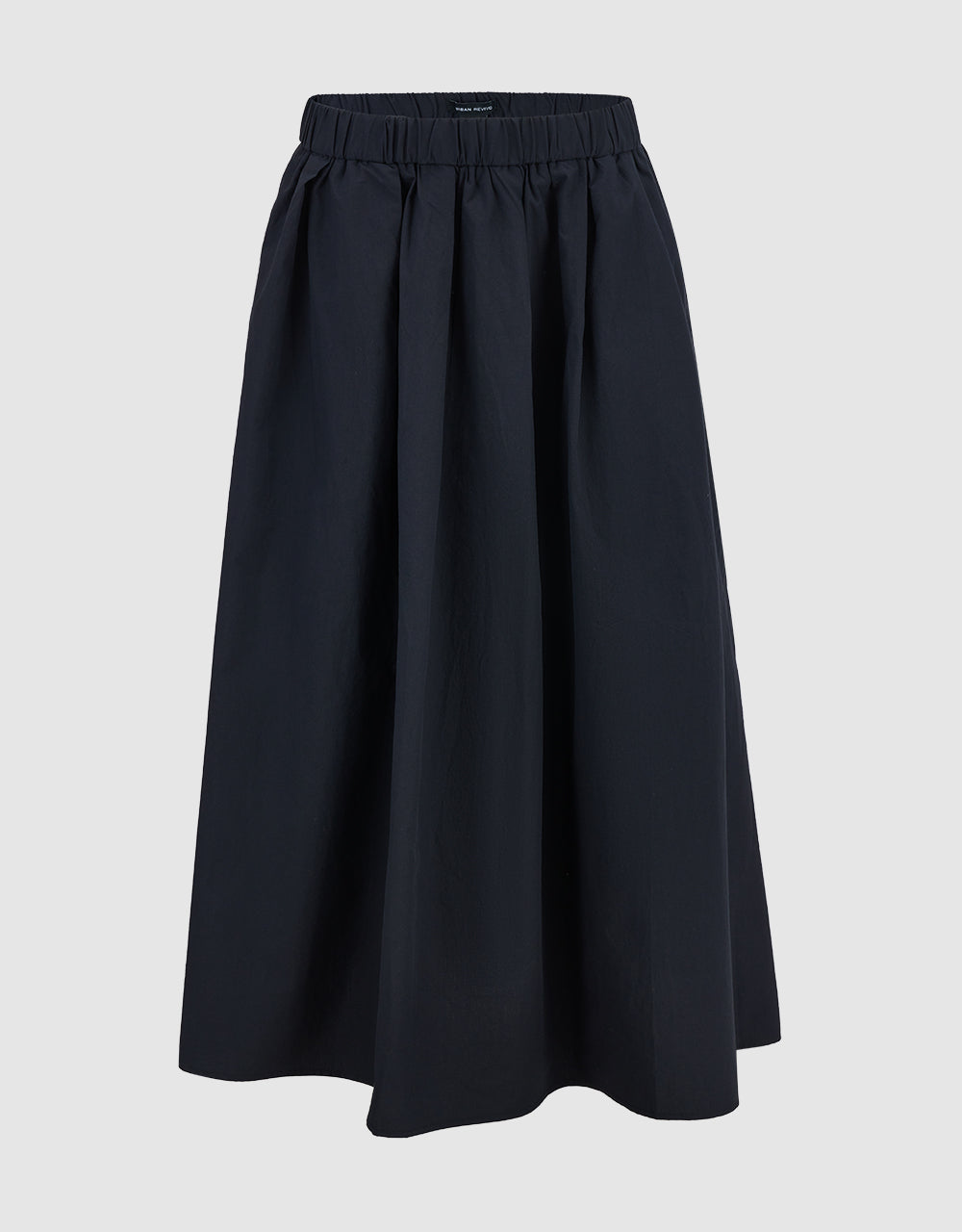 Elastic Waist Midi A-Line Skirt