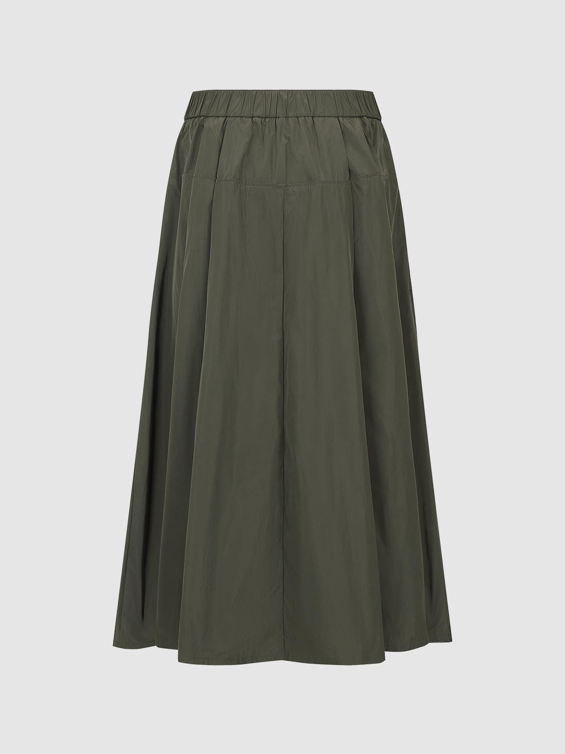 Zip Up A-Line Midi Skirts