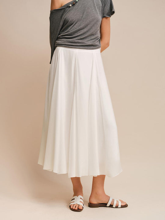 Pleated Flowing A-Line Maxi Skirts