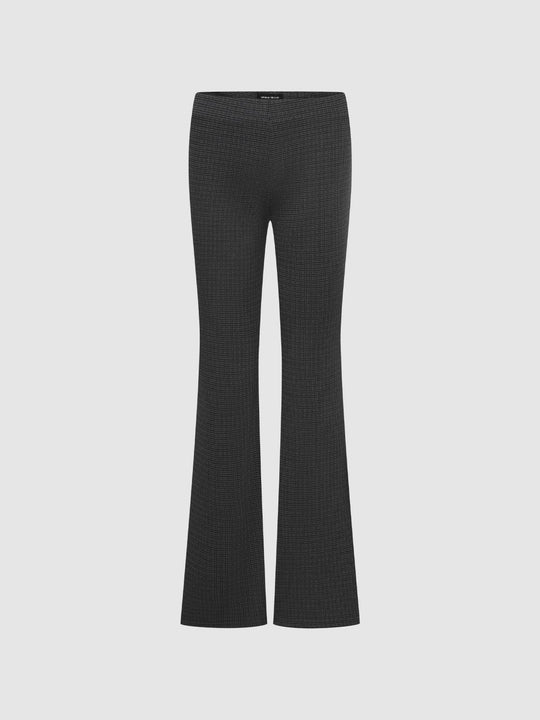 Low Rise Plaid Pattern Skinny Flare Leg Pants