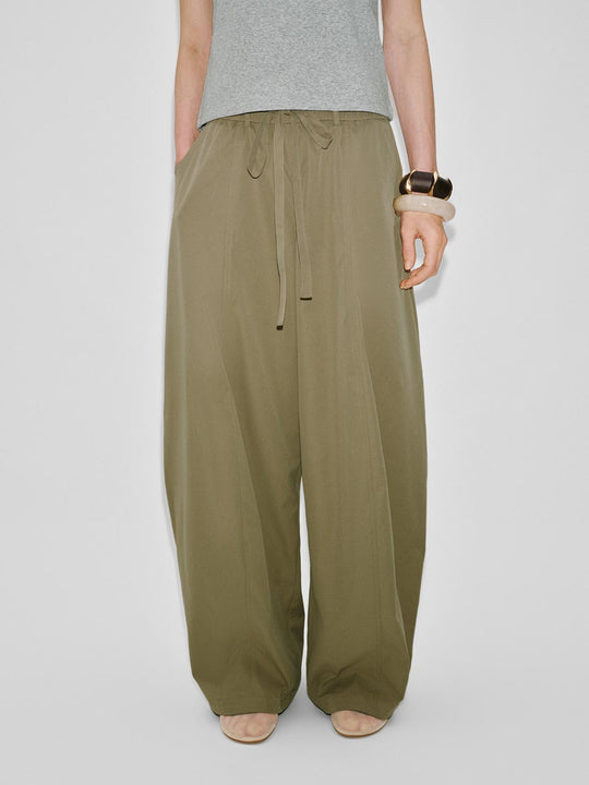 Drawstring Pull On Wide Leg Pants