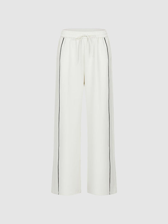 Wide Leg Tailored Drawstring Waist Pants