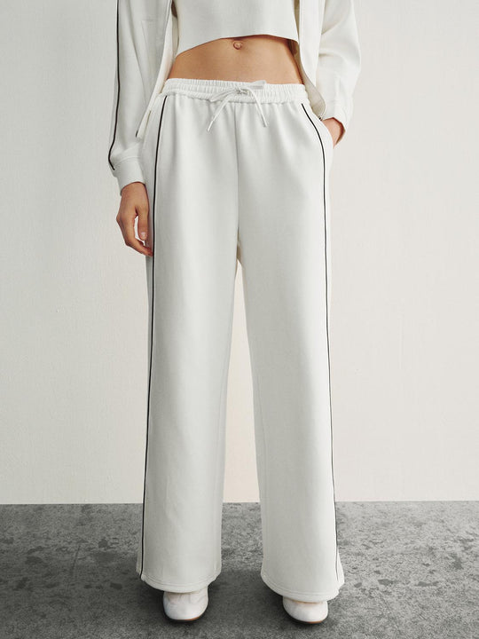 Wide Leg Tailored Drawstring Waist Pants