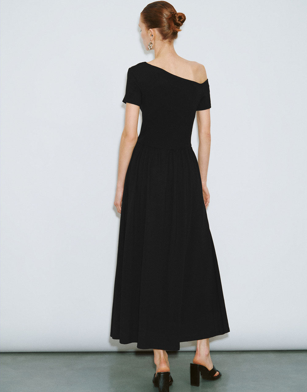 One Shoulder Midi A-Line Dress