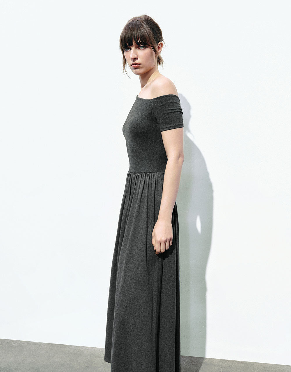 One Shoulder Midi A-Line Dress