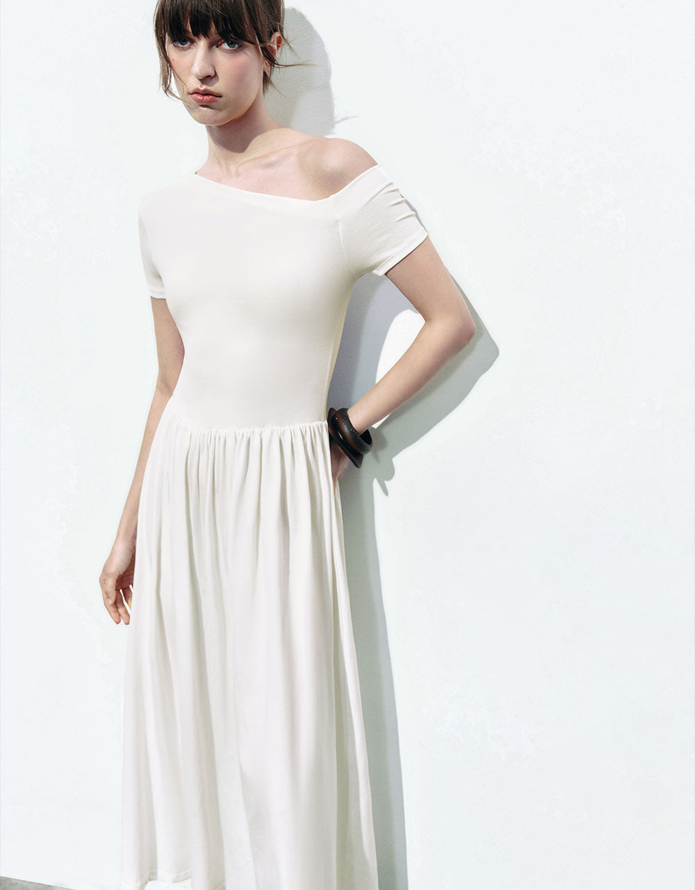 One Shoulder Midi A-Line Dress