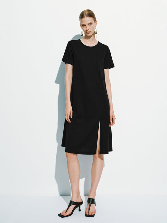 Short Sleeve Split Hem Dresses